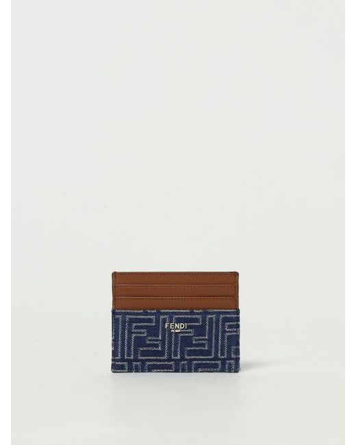 Fendi White Elegant Card Holder With Distinctive Pattern Compact And Stylish Accessory for men