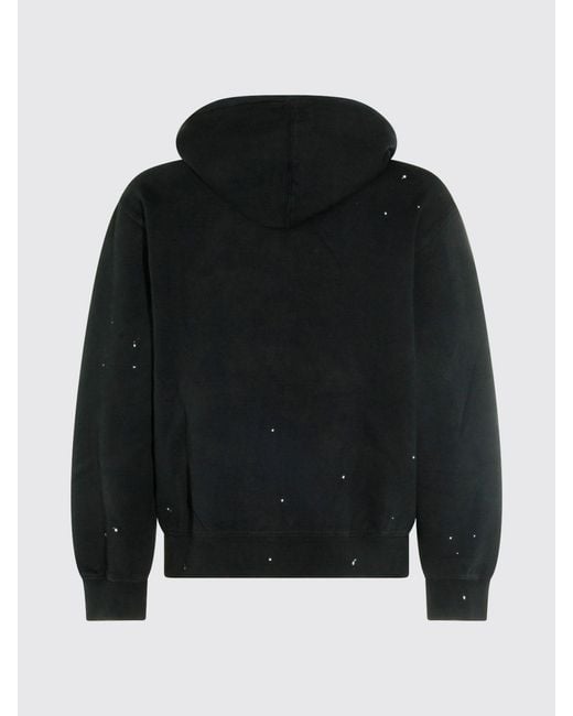 Carhartt Black Cotton Zip-Up Hoodie With Contrast Logo for men