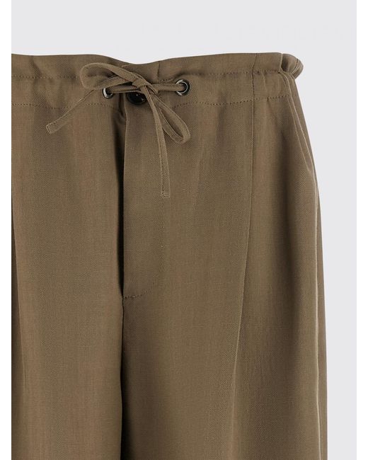 Brunello Cucinelli Natural Viscose And Linen Trousers