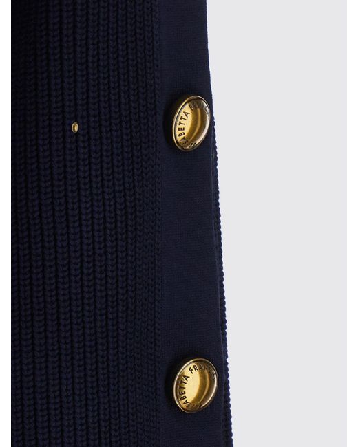 Elisabetta Franchi Blue Slim Fit Viscose Jersey Turtleneck Jumper