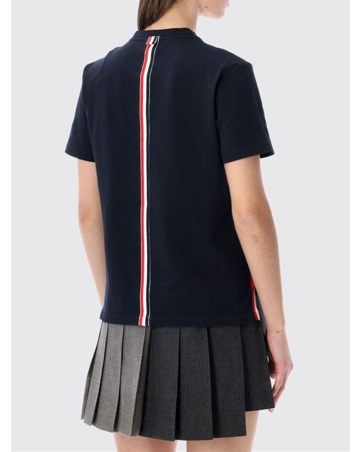 Thom Browne Blue Four-Bar Cotton T-Shirts