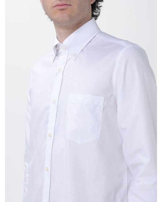 Paul & Shark White Paul &Amp Shark Classic Cotton Poplin Shirt for men