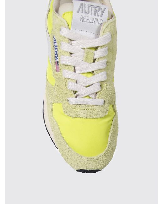 Autry Yellow Reelwind Suede And Nylon Sneakers