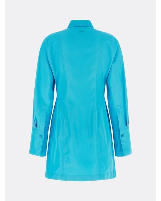 Fendi Blue Nylon Chemisier Dress