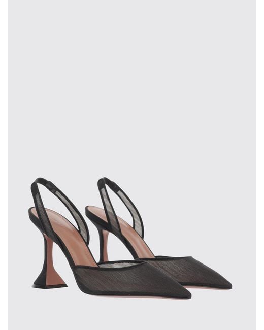 AMINA MUADDI Black Holli Mesh Nylon Slingback