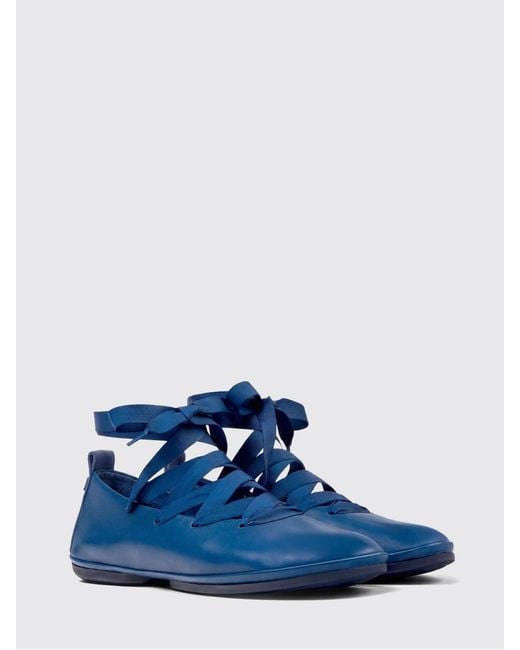Camper Blue Right Nina Leather Ballerina