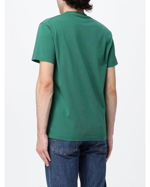 DSquared² Green Short-Sleeved Cotton T-Shirt With Contrasting Logo Print for men