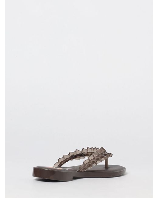 Melissa X Ganni White Ruched Pvc Thong Sandals With Low Heel