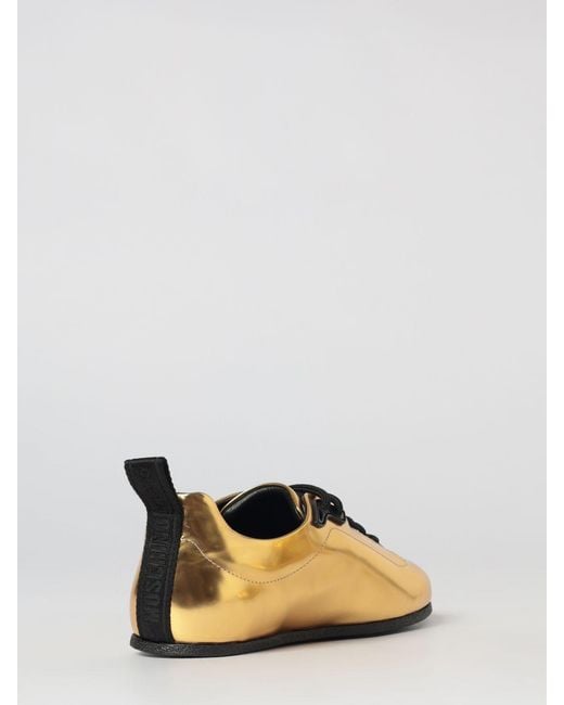 Moschino Couture Metallic Laminated Leather Sneakers for men