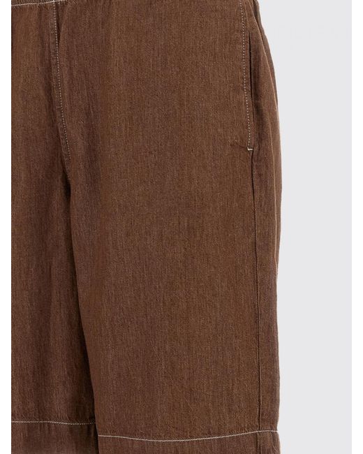 Paul Smith Brown Knee-Length Cotton Shorts With Drawstring Waist for men