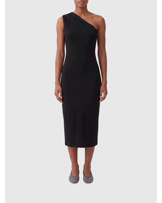 Thom Krom Black Stretch Jersey One-Shoulder Dress