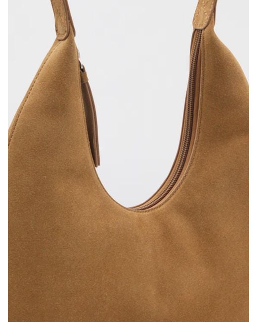 By Far Natural Amber Suede Bag