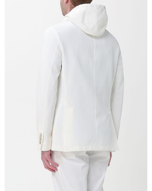 Eleventy White Single Breasted Cotton Blazer for men
