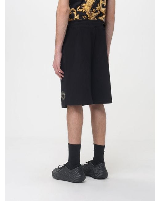 Versace Jeans Couture Black Cotton Sport Shorts for men