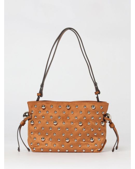 Liu Jo Brown Riccy Faux Suede Bag With Studs