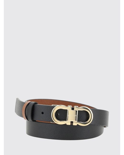 Ferragamo White Gancini Calfskin Leather Belt