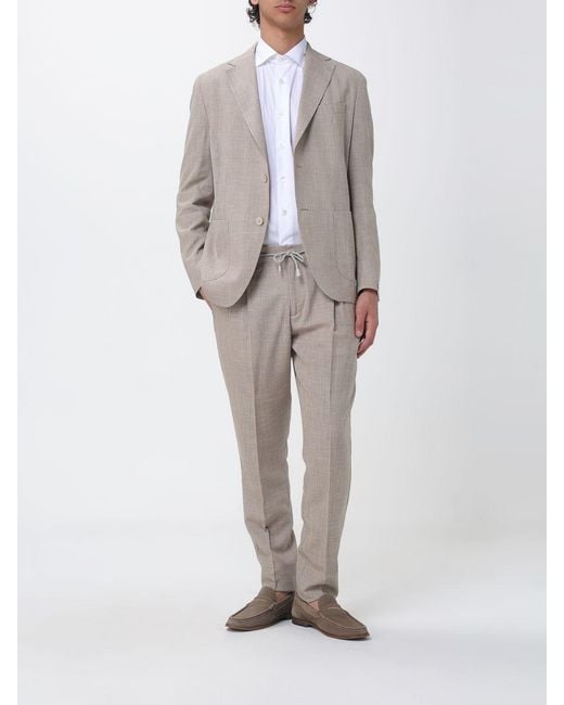Eleventy Gray Single-Breasted Virgin Wool And Cashmere Dress for men
