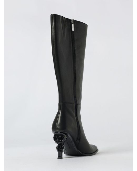Karl Lagerfeld Black Kalosh Leather Boots
