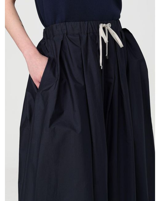 Max Mara Blue Pineta Cotton Poplin Skirt
