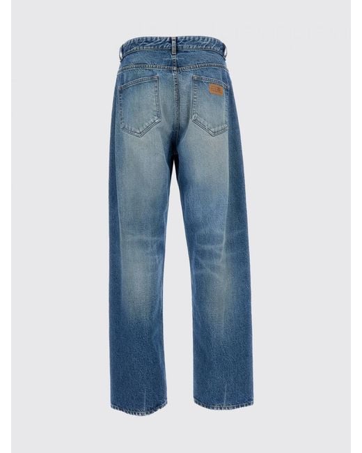MM6 by Maison Margiela Blue Printed Denim Straight Jeans for men