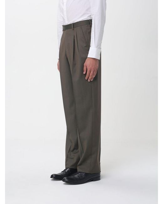 Brioni Gray Classic Wool Trousers for men