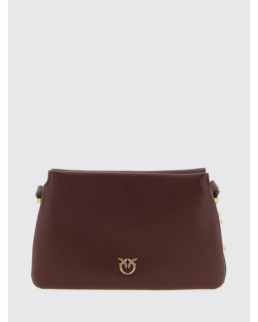 Pinko Brown Mini One, Two, Three Leather Bag