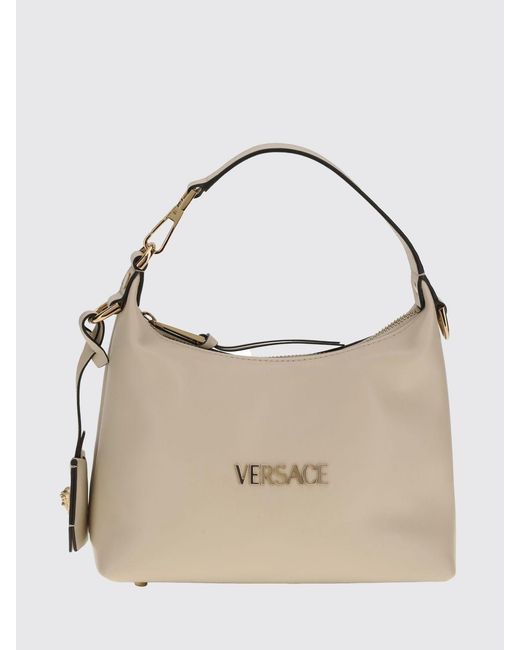Versace Natural Tag Hobo Leather Bag