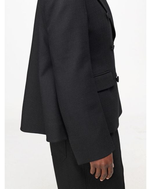 Fendi Black Wool Double-Breasted Blazer Jacket