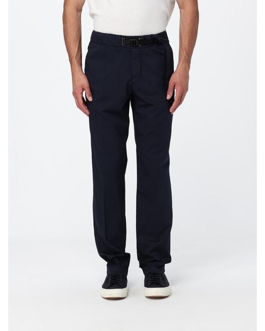 Peuterey Blue Stretch Cotton Trousers With Drawstring Waist And Straight Leg for men