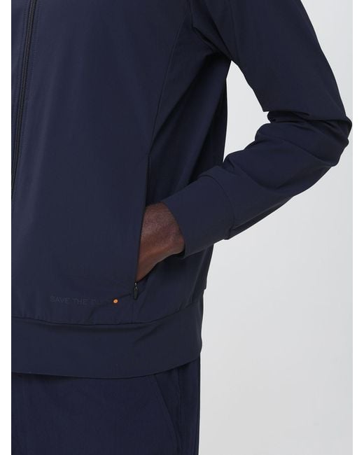 Save The Duck Blue Luiz Technical Stretch Nylon Zipped Hoodie By for men
