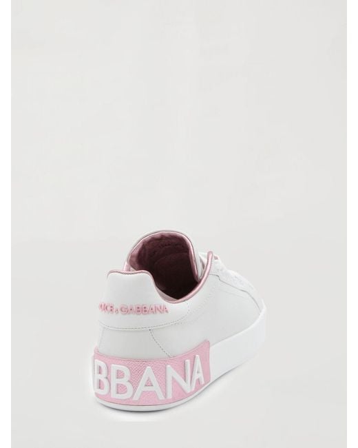Dolce & Gabbana White Dolce &Amp Gabbana Portofino Leather Sneakers