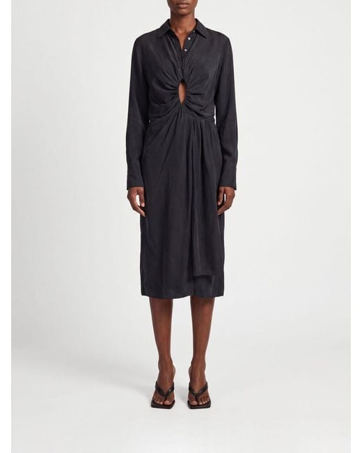 Maison Margiela Blue Midi Chemisier Dress