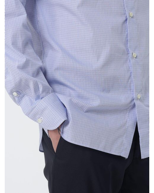 Luigi Borrelli Napoli Blue Striped Cotton Shirt for men