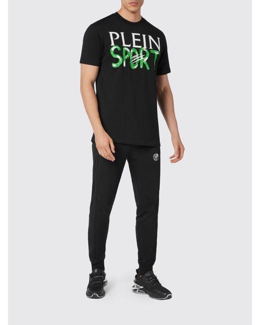 Philipp Plein Green Cotton T-Shirt With Contrasting Front Printed Logo for men