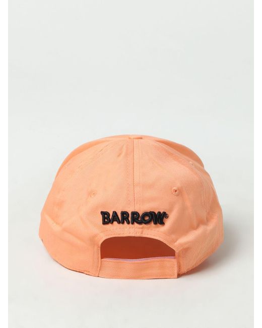 Cappello in cotone con patch di Barrow in Orange da Uomo