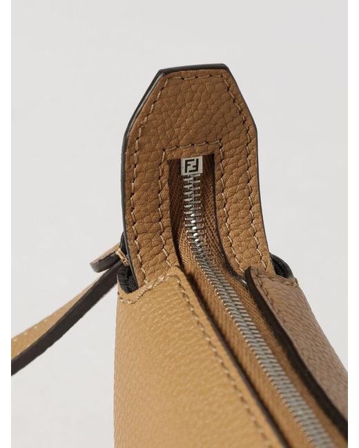 Fendi Natural Crescent-Shaped Grained Calfskin Leather Crossbody Bag for men