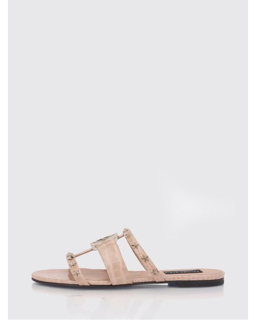 Philipp Plein White Flat Sandal