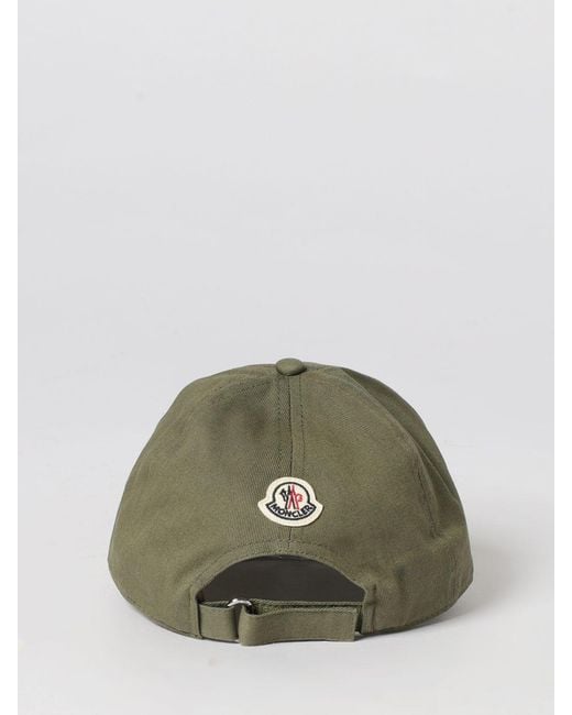 Moncler Green Cotton Baseball Cap With Logo for men
