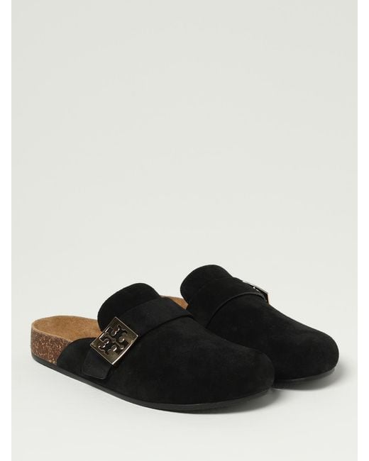 Tory Burch Black Suede Sabots