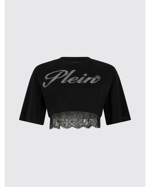Philipp Plein Black Cotton Crew-Neck T-Shirt With Logo