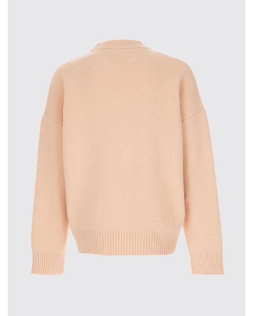 AMI Blue Jacquard Logo Alpaca And Wool Blend Crewneck Jumper for men