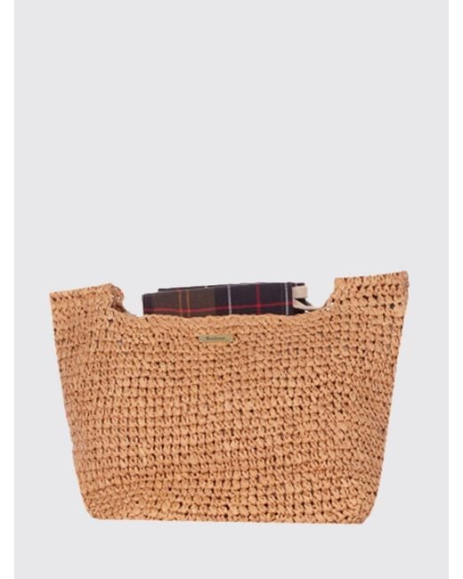 Barbour Brown Lily Crochet Raffia Bag