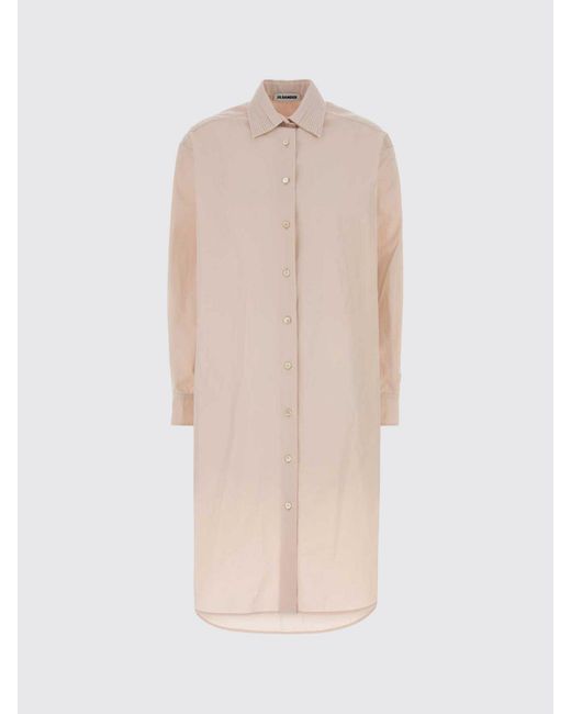 Jil Sander Natural Midi Chemisier Dress