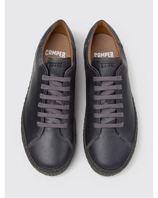 Camper White Peu Terreno Smooth Leather Trainers With Embossed Logo And Rubber Sole for men