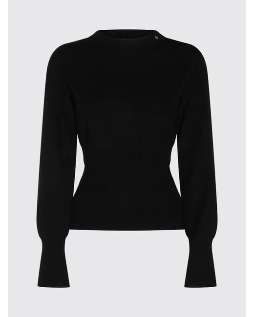 Anine Bing Blue Viscose Blend Crewneck Jumper With Long Sleeves And Ribbed Trims