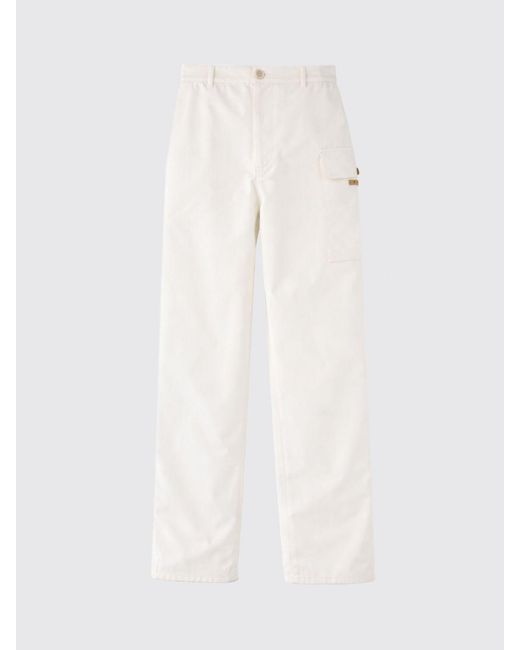 Marni White Cotton Cargo Trousers