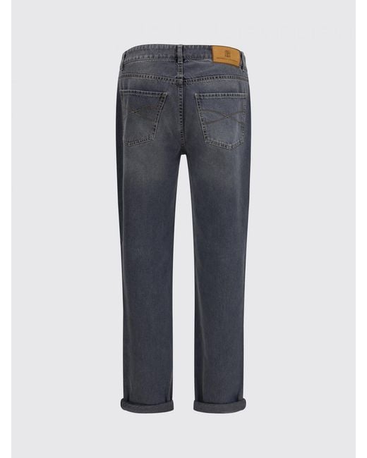 Brunello Cucinelli Blue Cotton Slim Fit Jeans for men