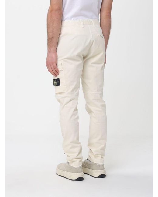 Stone Island Natural Cotton Cargo Trousers for men