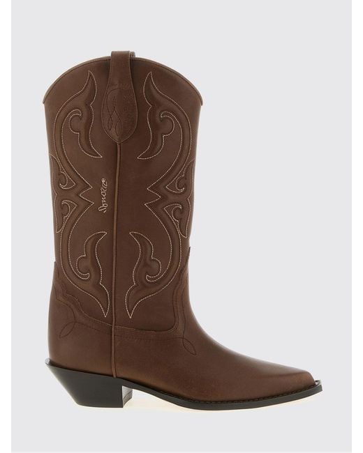 Sonora Boots Brown Yuma Embroidered Leather Boots