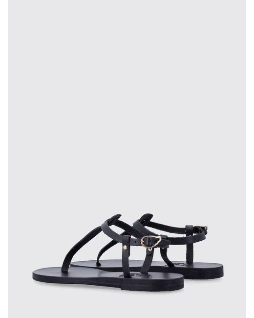 Ancient Greek Sandals Natural Leather Low-Heeled Thong Sandals With Ankle Strap
